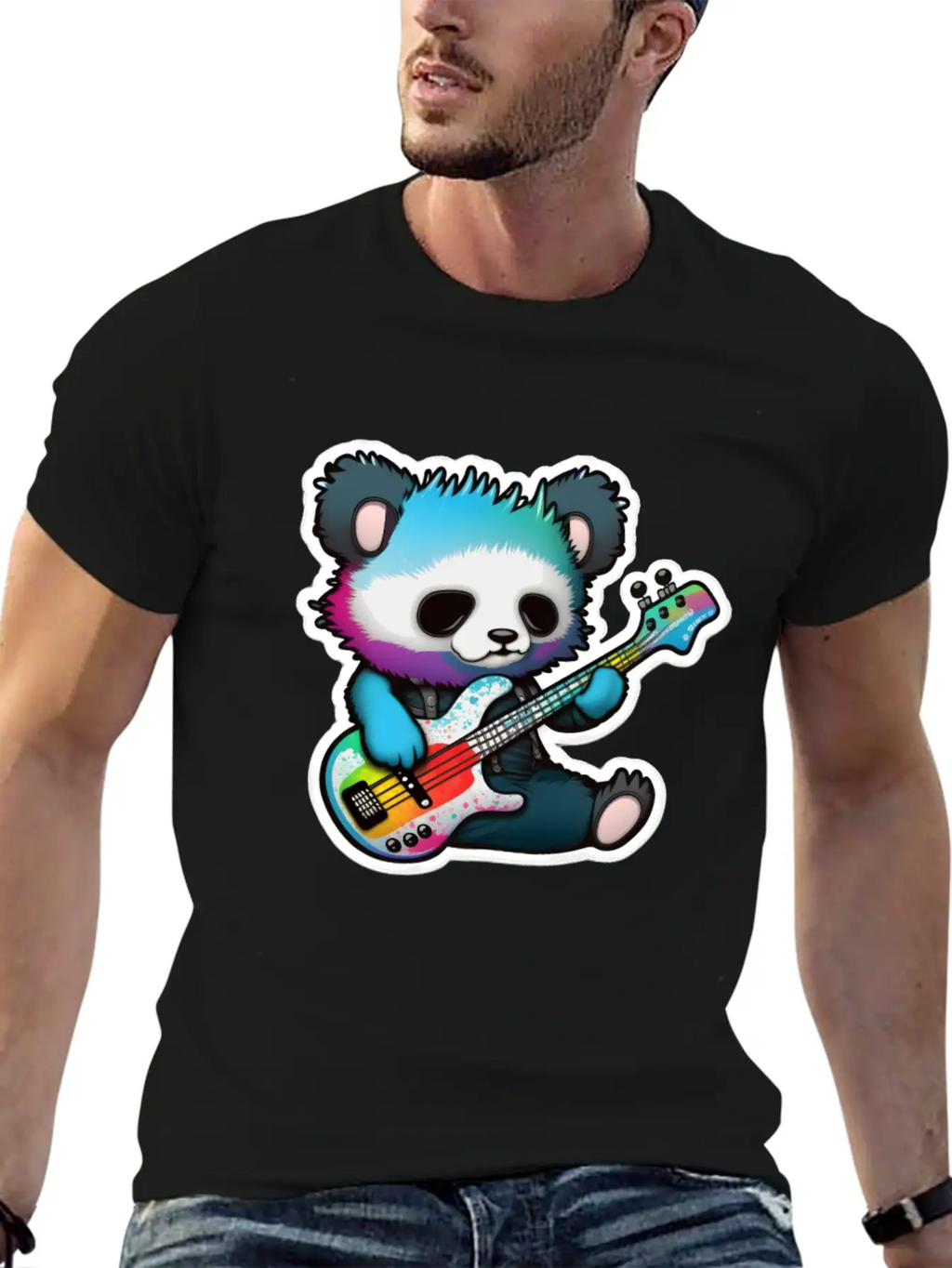 Emo Goth Panda Stickers- Goth Panda Stickers Casual Graphic T-Shirt – Simple And Comfortable Daily Wear