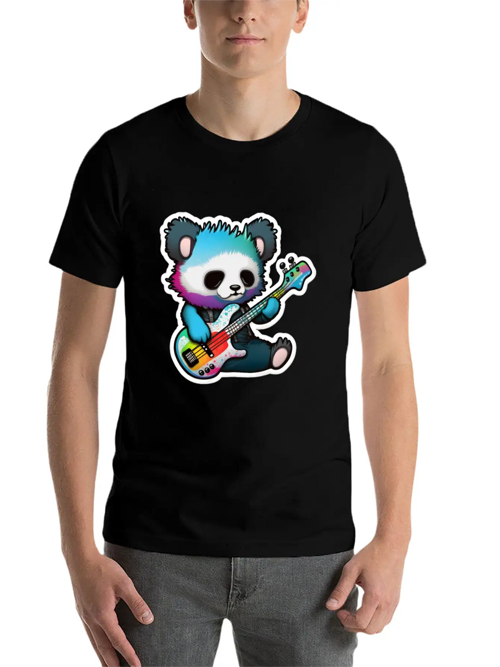 Emo Goth Panda Stickers- Goth Panda Stickers Casual Graphic T-Shirt – Simple And Comfortable Daily Wear