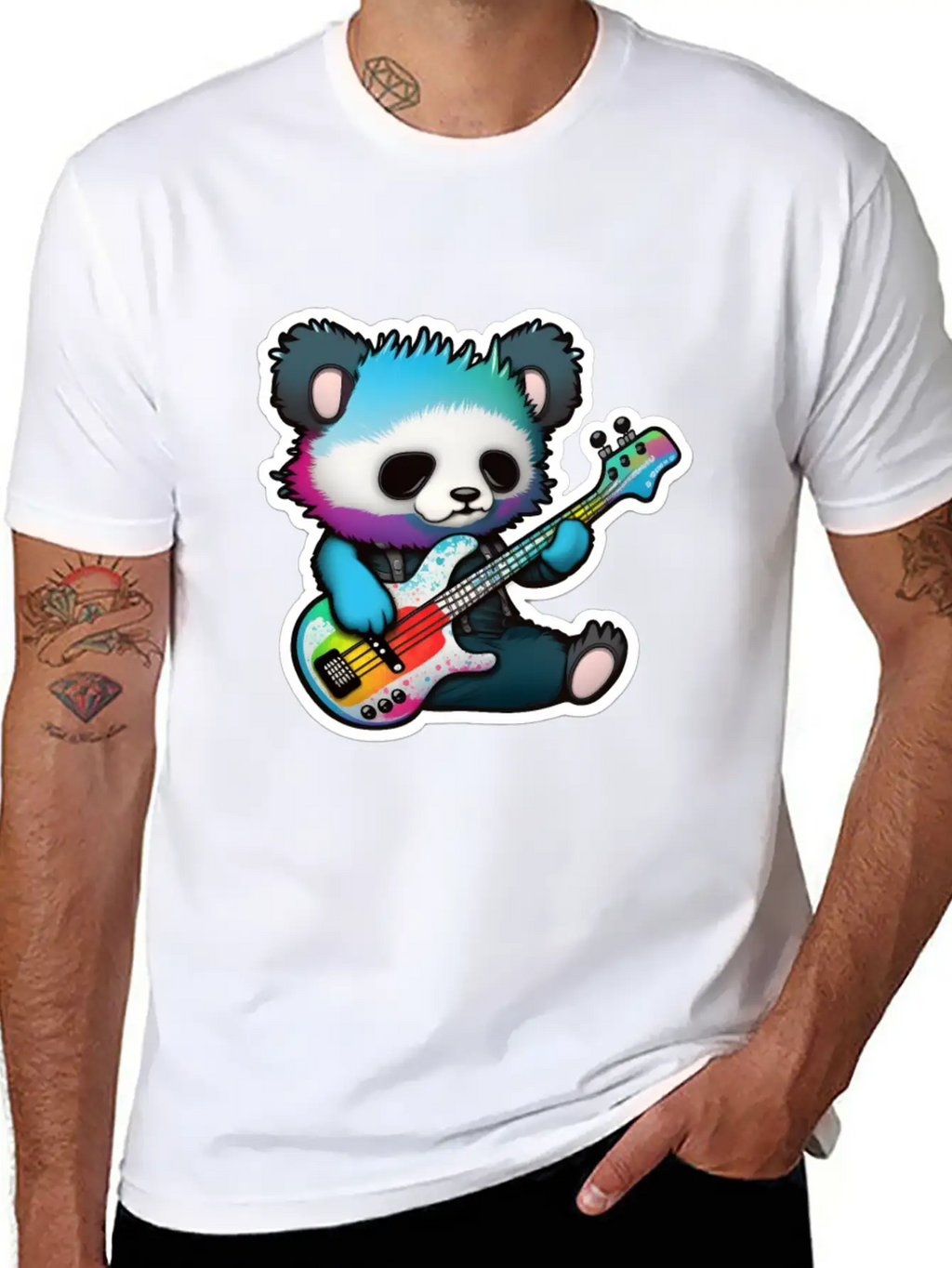 Emo Goth Panda Stickers- Goth Panda Stickers Casual Graphic T-Shirt – Simple And Comfortable Daily Wear