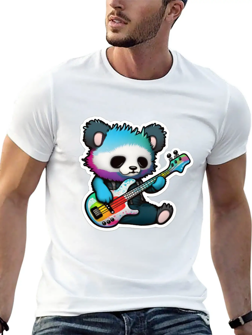 Emo Goth Panda Stickers- Goth Panda Stickers Casual Graphic T-Shirt – Simple And Comfortable Daily Wear