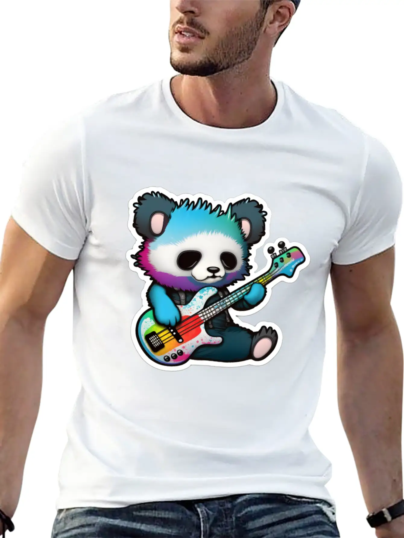 Emo Goth Panda Stickers- Goth Panda Stickers Casual Graphic T-Shirt – Simple And Comfortable Daily Wear
