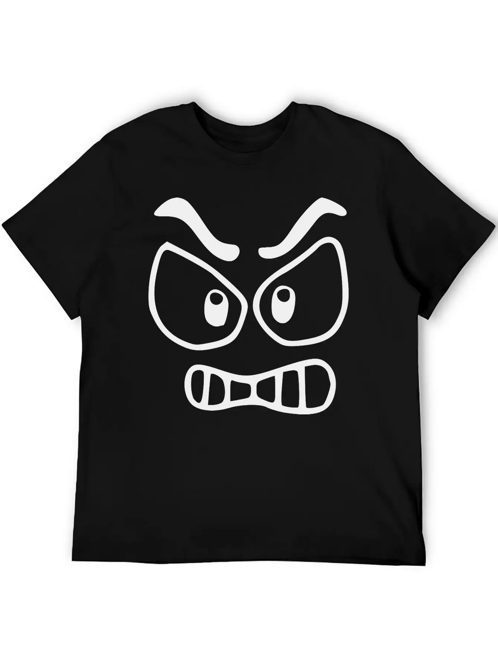 Emojis Sketch Angry Unisex Short Sleeve Soft Cotton T-Shirt – Casual Everyday Wear