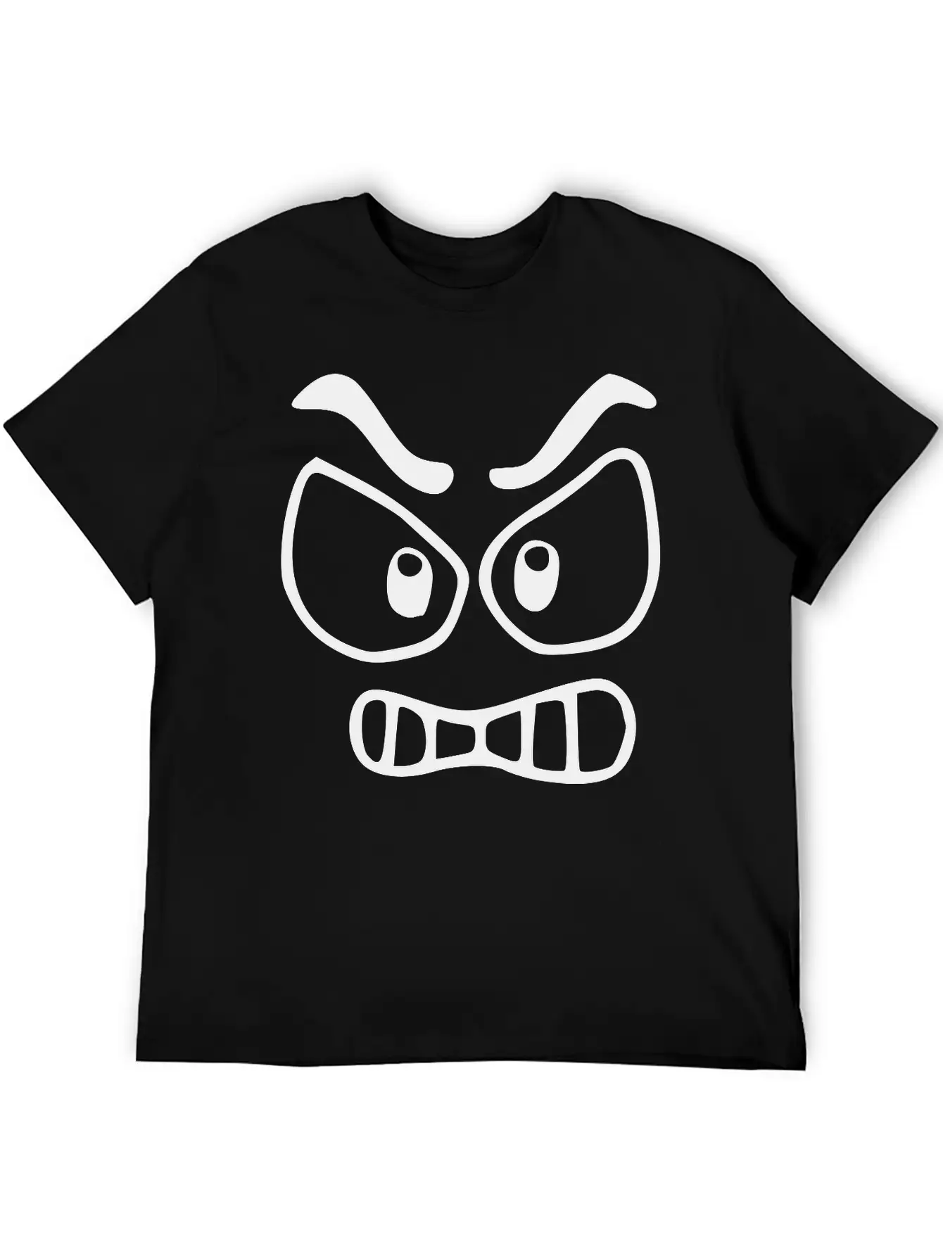 Emojis Sketch Angry Unisex Short Sleeve Soft Cotton T-Shirt – Casual Everyday Wear