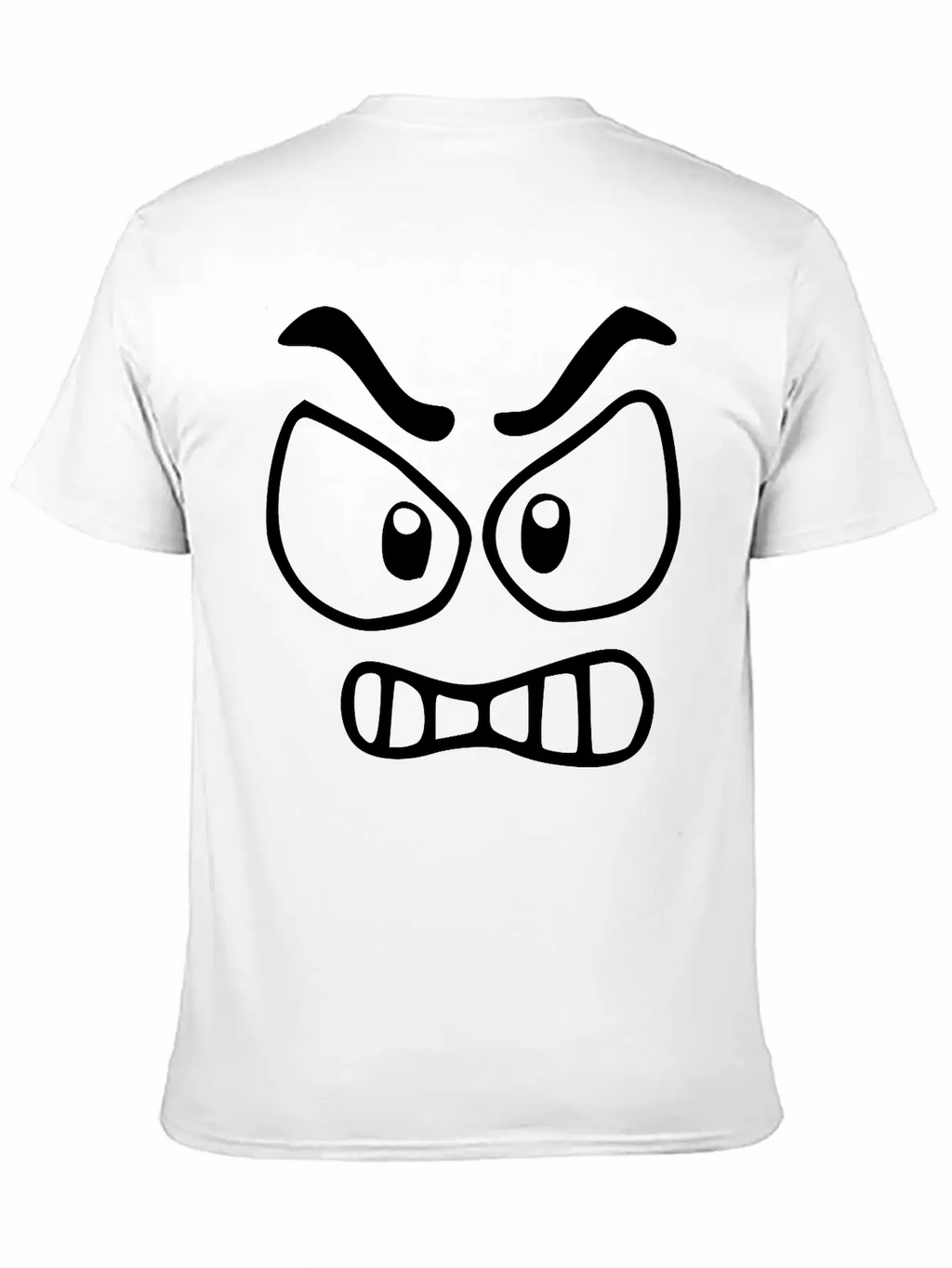 Emojis Sketch Angry Unisex Short Sleeve Soft Cotton T-Shirt – Casual Everyday Wear