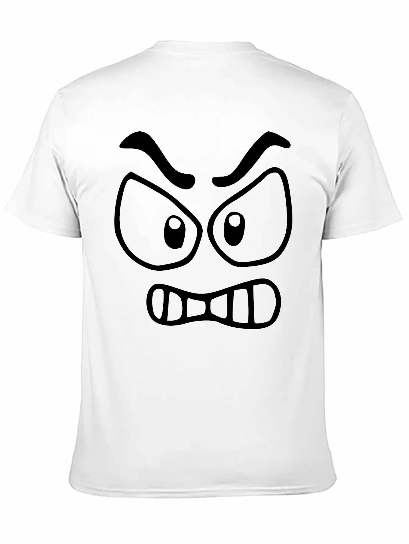 Emojis Sketch Angry Unisex Short Sleeve Soft Cotton T-Shirt – Casual Everyday Wear