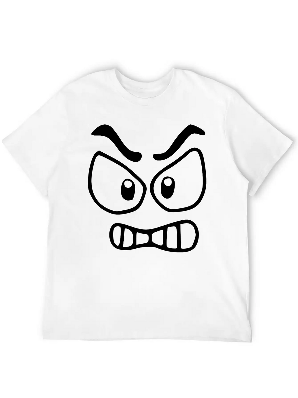 Emojis Sketch Angry Unisex Short Sleeve Soft Cotton T-Shirt – Casual Everyday Wear