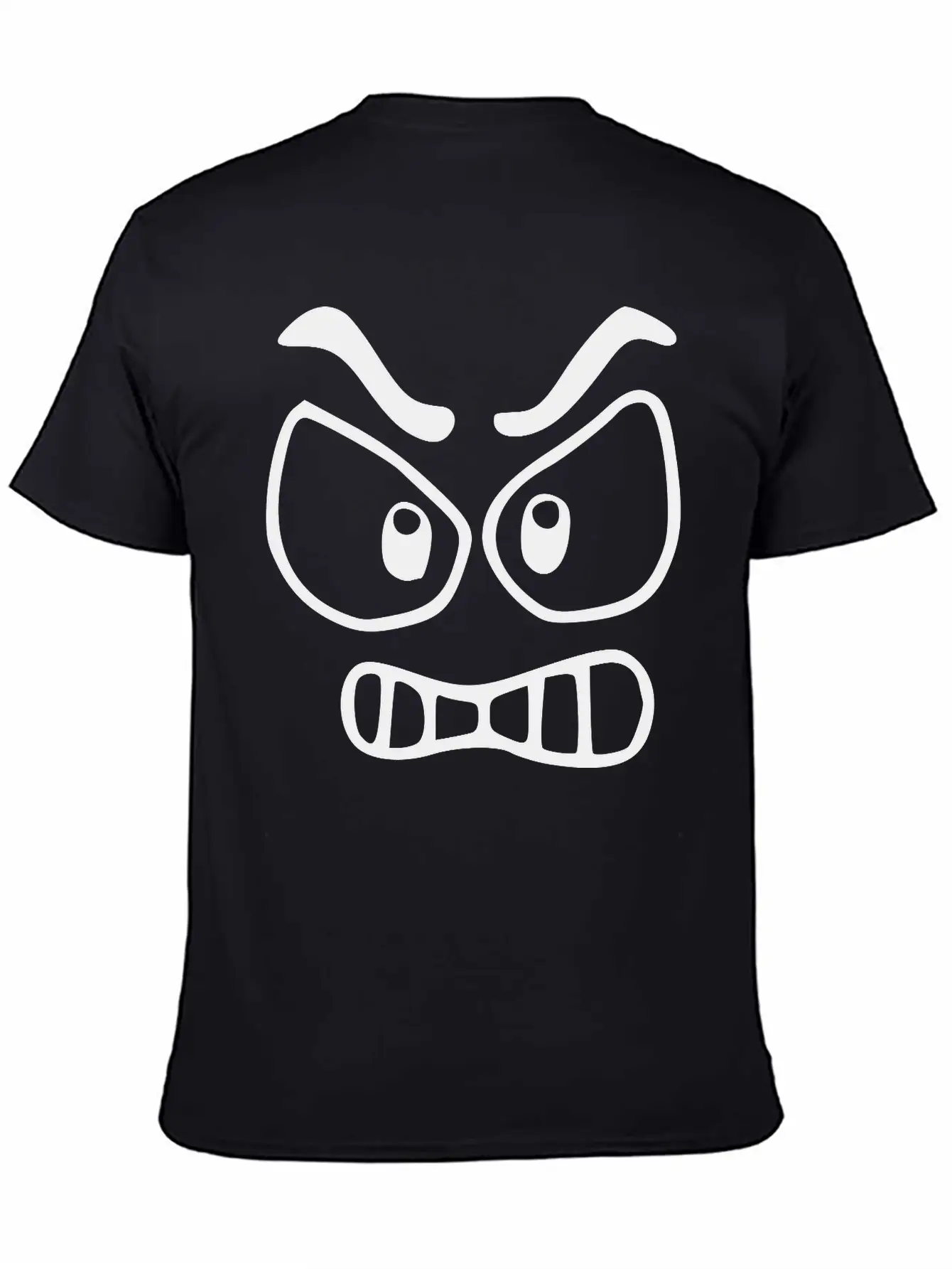 Emojis Sketch Angry Unisex Short Sleeve Soft Cotton T-Shirt – Casual Everyday Wear