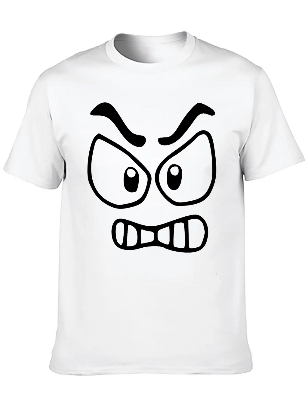 Emojis Sketch Angry Unisex Short Sleeve Soft Cotton T-Shirt – Casual Everyday Wear