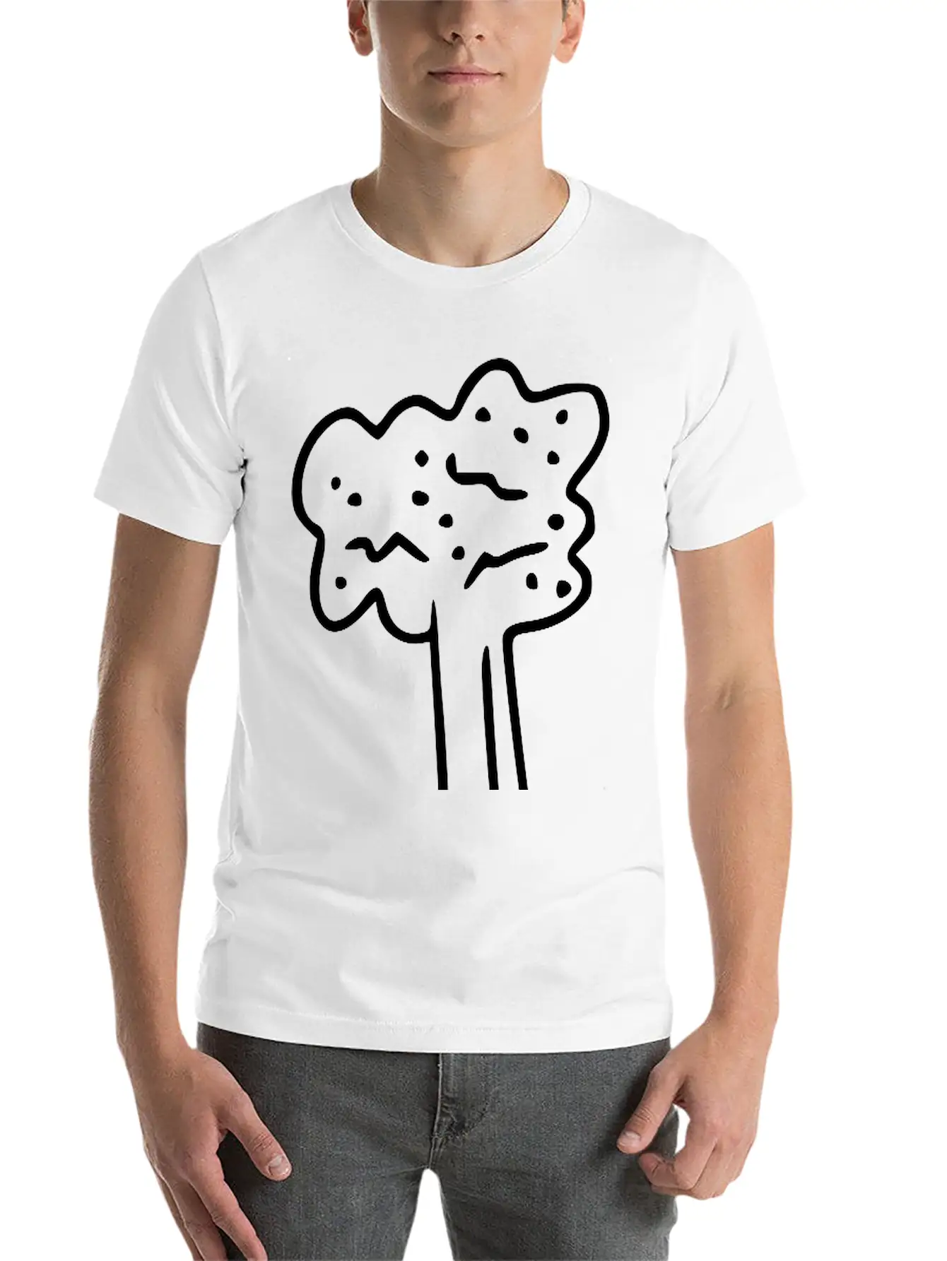 Emojis Sketch Celery Unisex Short Sleeve Soft Cotton T-Shirt – Casual Everyday Wear
