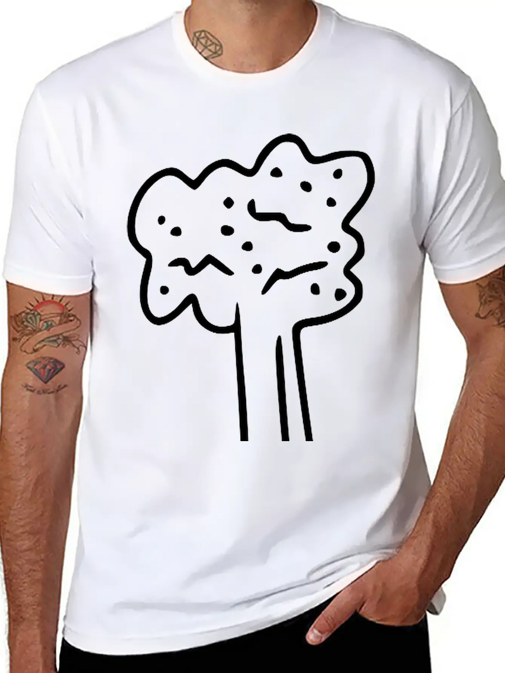 Emojis Sketch Celery Unisex Short Sleeve Soft Cotton T-Shirt – Casual Everyday Wear