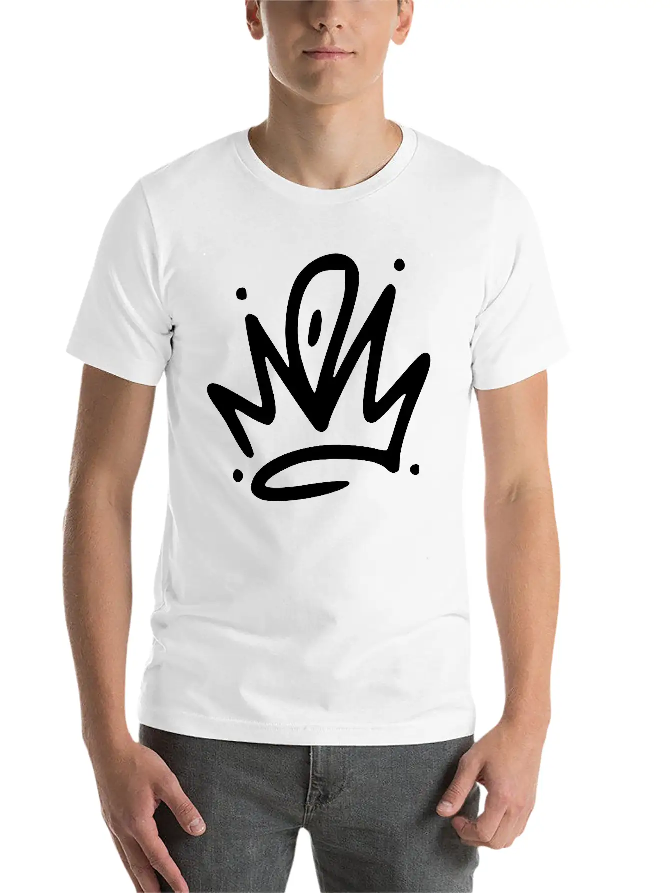 Emojis Sketch Crown Breathable Graphic T-Shirt – Perfect For Casual Days