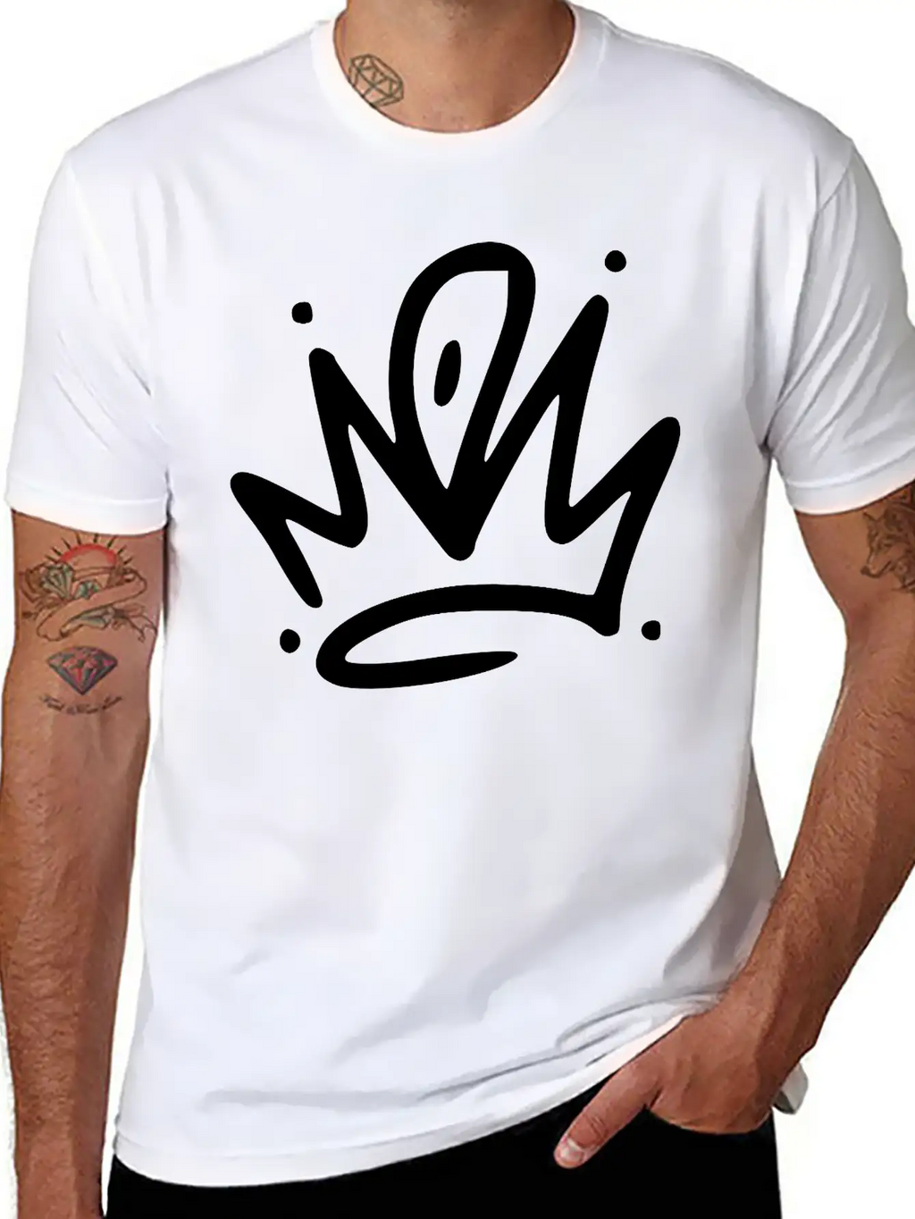 Emojis Sketch Crown Breathable Graphic T-Shirt – Perfect For Casual Days
