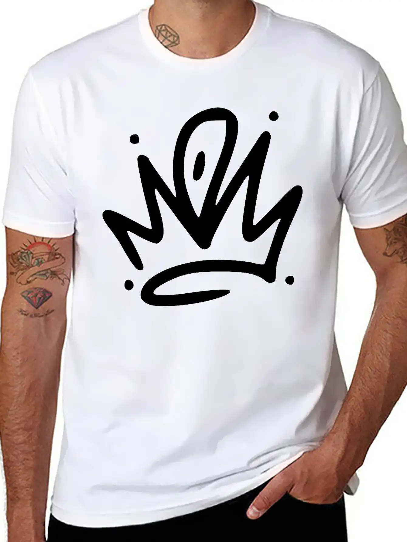 Emojis Sketch Crown Breathable Graphic T-Shirt – Perfect For Casual Days
