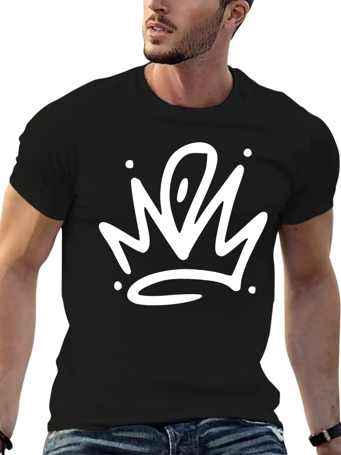 Emojis Sketch Crown Breathable Graphic T-Shirt – Perfect For Casual Days