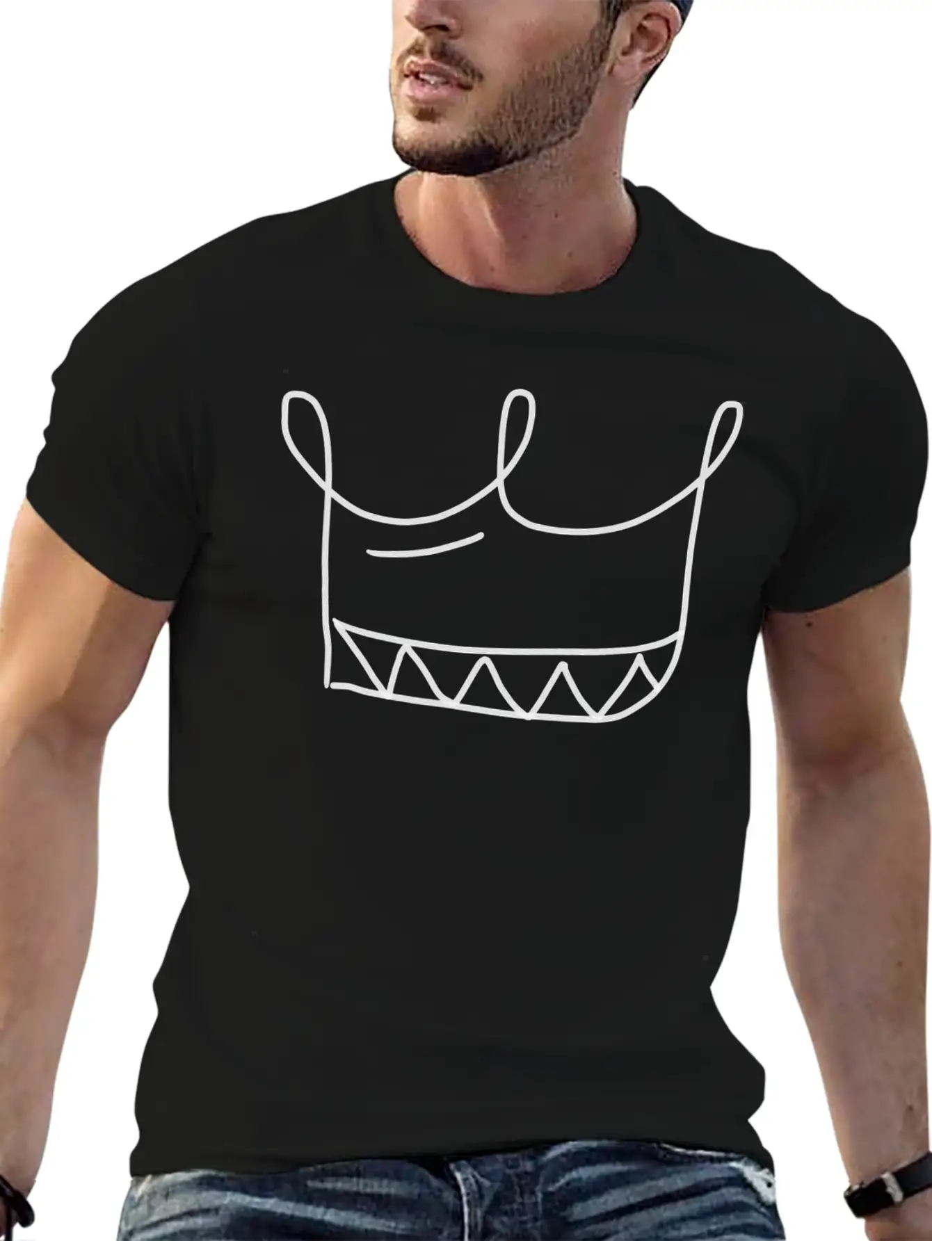 Emojis Sketch Crown Unisex Short Sleeve Soft Cotton T-Shirt – Casual Everyday Wear