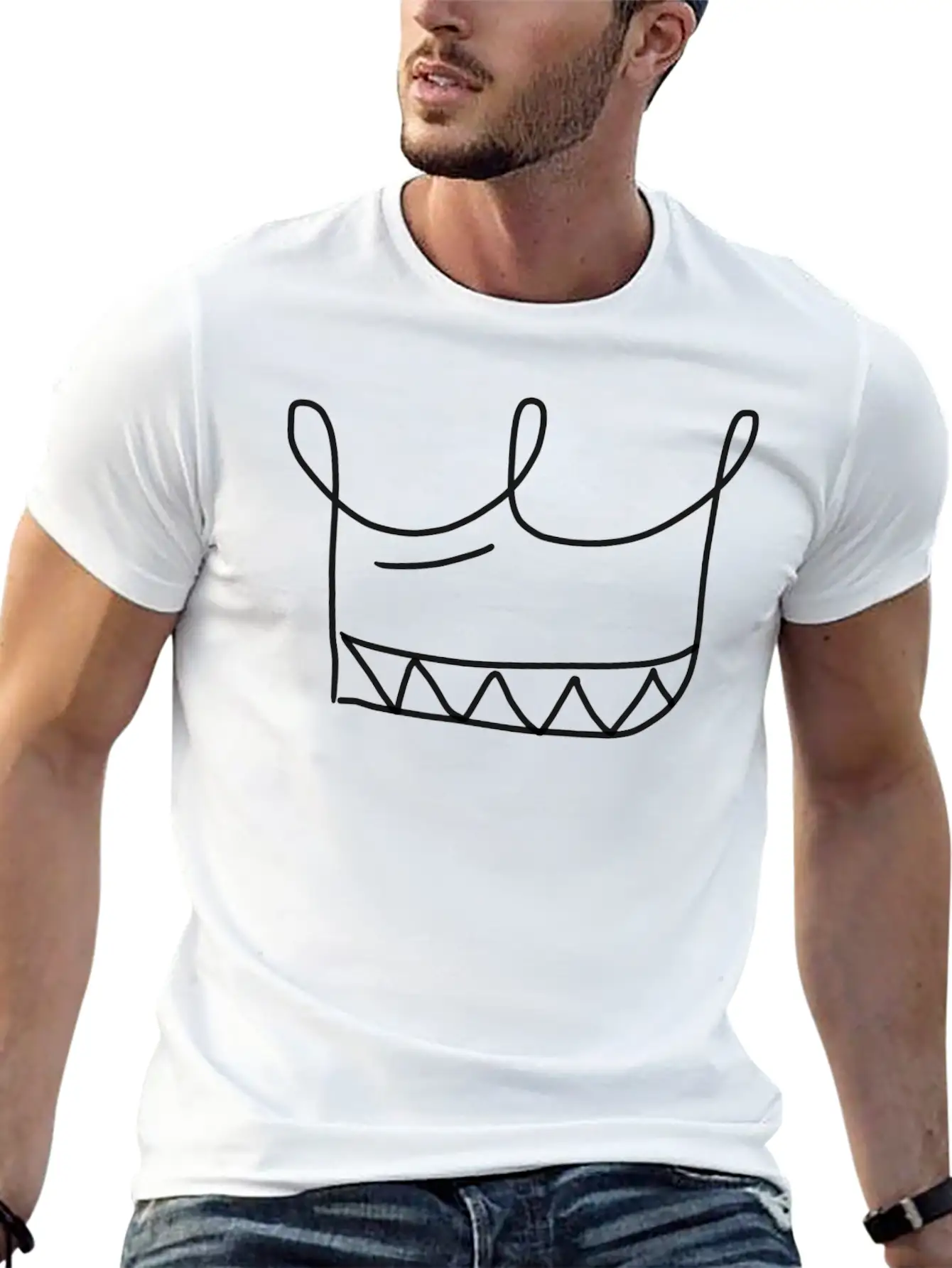 Emojis Sketch Crown Unisex Short Sleeve Soft Cotton T-Shirt – Casual Everyday Wear