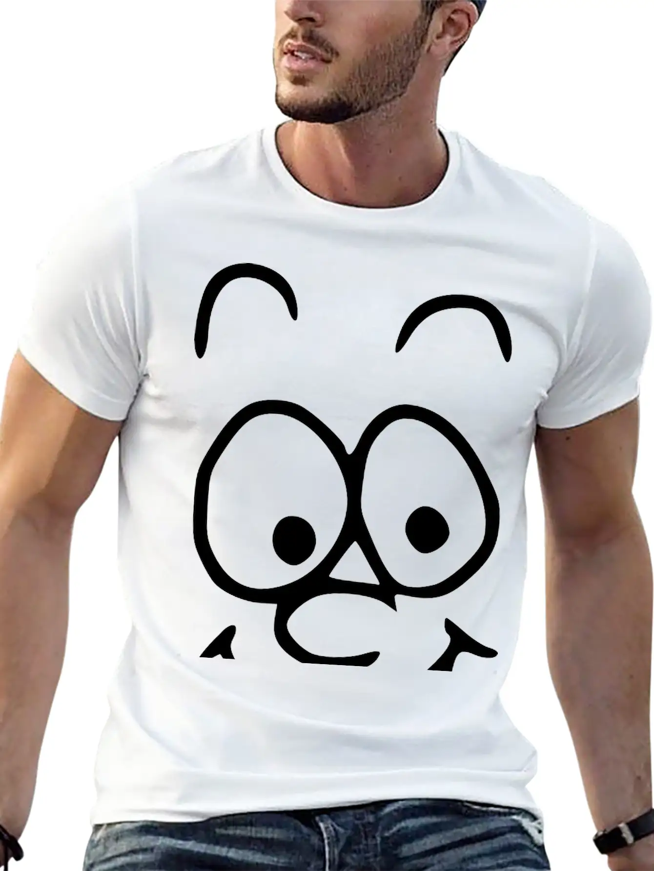 Emojis Sketch Happy Happiness Breathable Soft Cotton T-Shirt – Timeless Casual Look