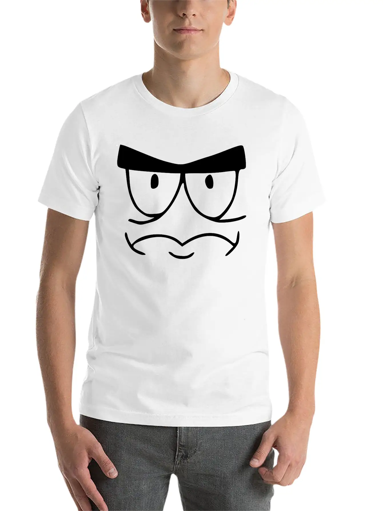 Emojis Sketch Tense Unisex Short Sleeve Soft Cotton T-Shirt – Casual Everyday Wear