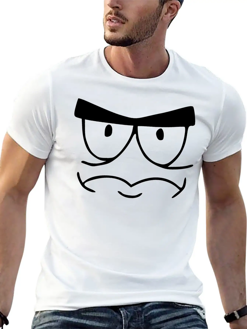 Emojis Sketch Tense Unisex Short Sleeve Soft Cotton T-Shirt – Casual Everyday Wear