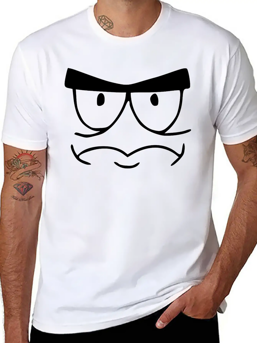 Emojis Sketch Tense Unisex Short Sleeve Soft Cotton T-Shirt – Casual Everyday Wear