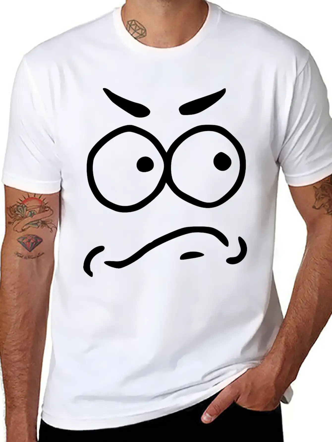 Emojis Sketch Unsecure Insecure Unisex Casual T-Shirt – Clean Design For Daily Comfort