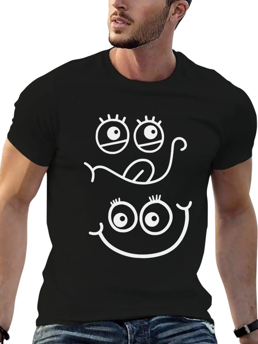 Emoticon Feeling Faces Comic Funny Unisex Casual T-Shirt – Clean Design For Daily Comfort