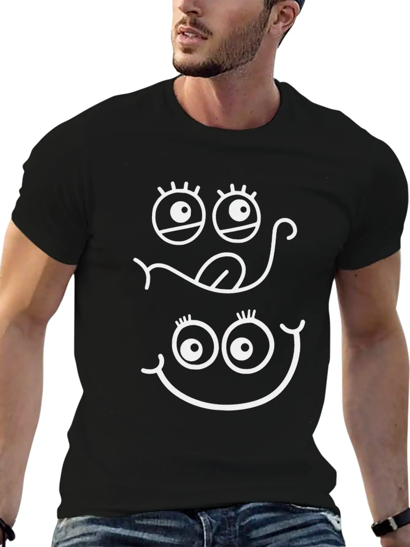 Emoticon Feeling Faces Comic Funny Unisex Casual T-Shirt – Clean Design For Daily Comfort