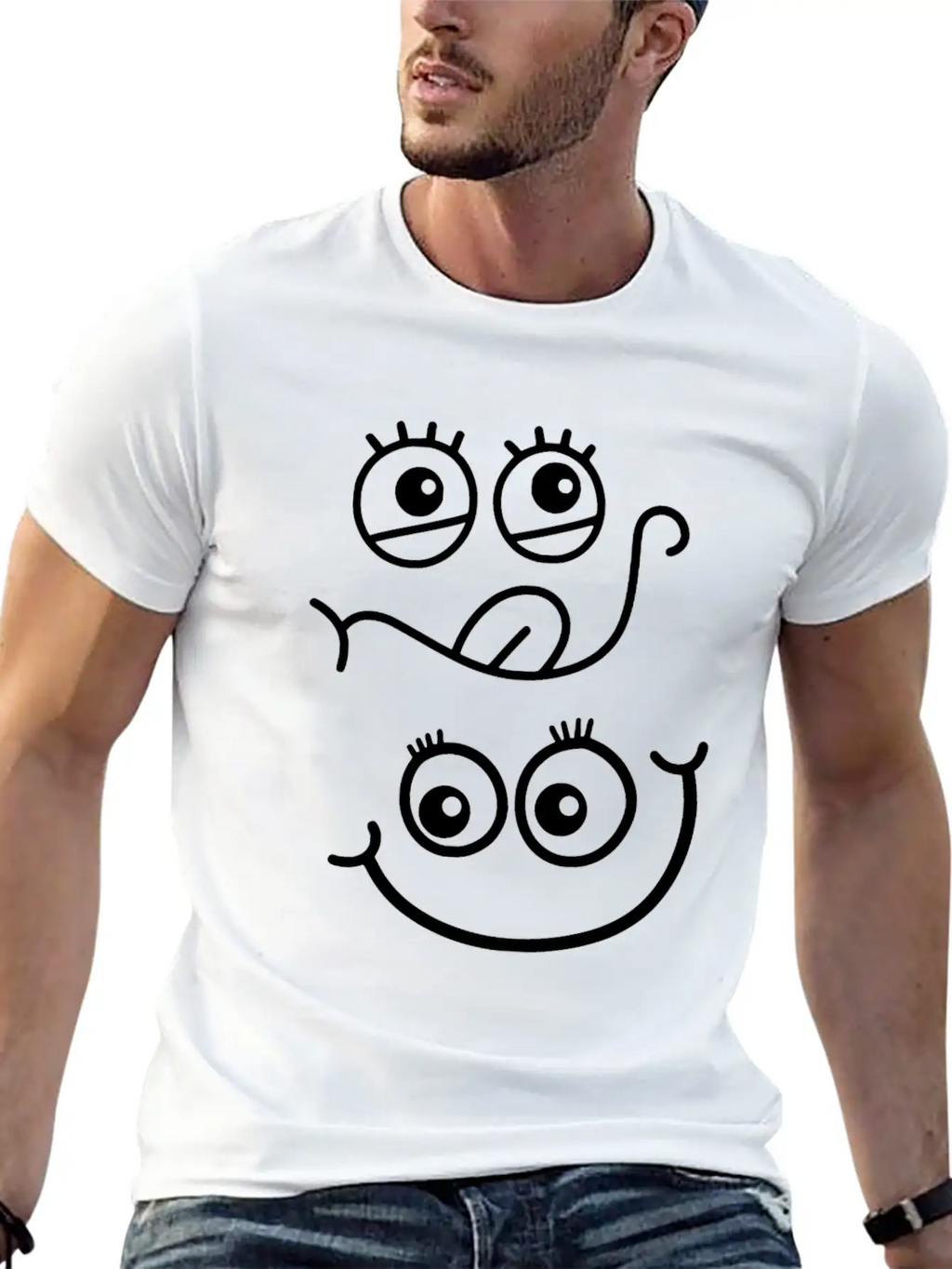 Emoticon Feeling Faces Comic Funny Unisex Casual T-Shirt – Clean Design For Daily Comfort