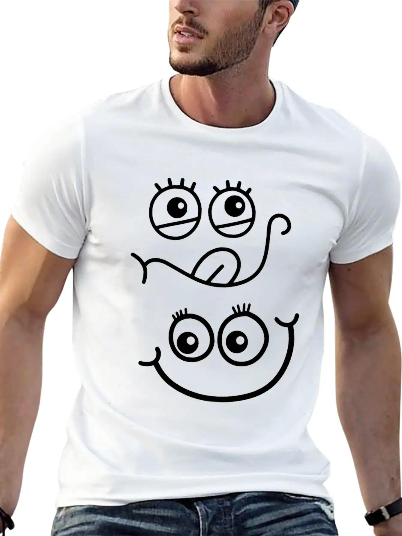 Emoticon Feeling Faces Comic Funny Unisex Casual T-Shirt – Clean Design For Daily Comfort