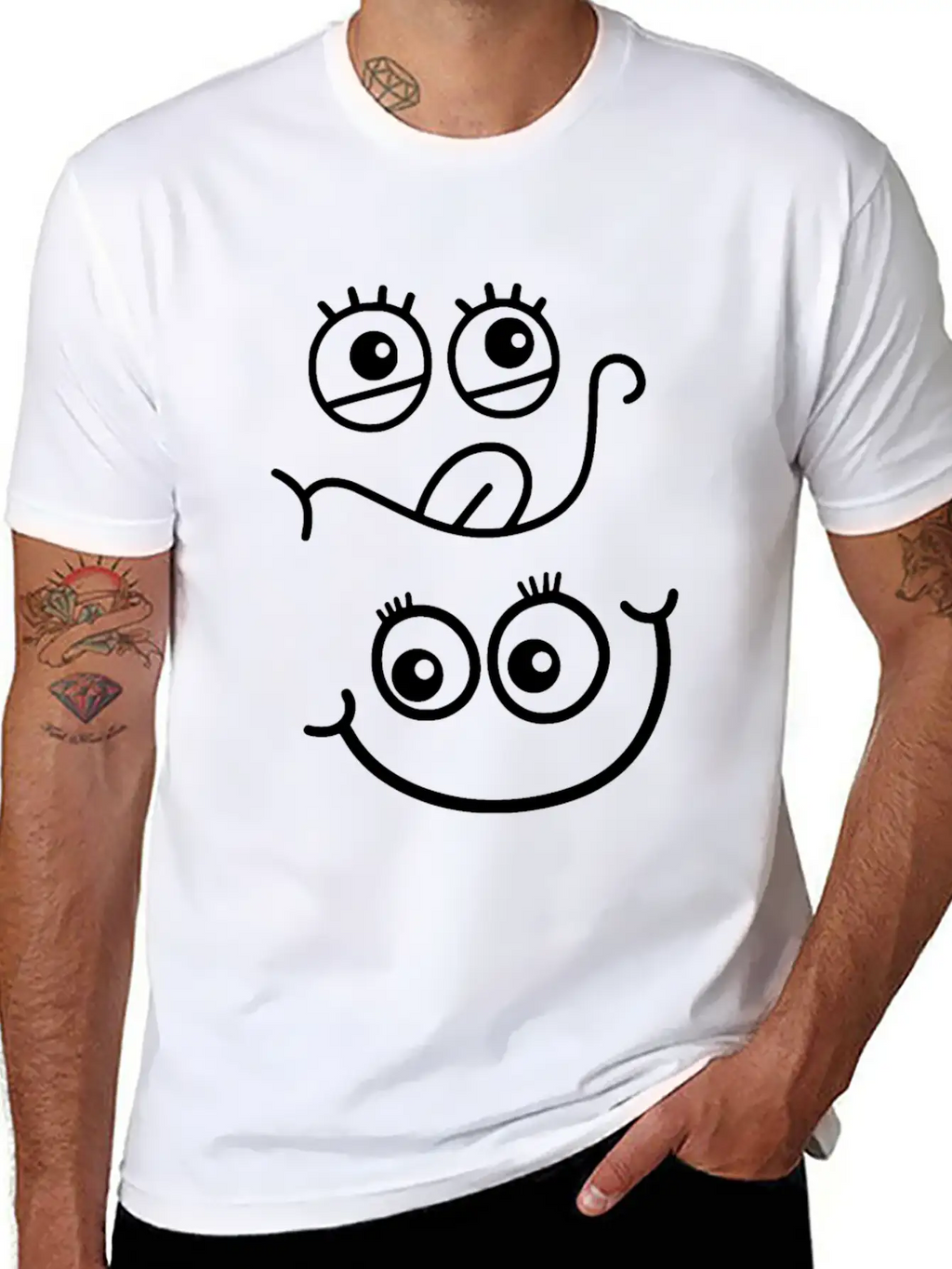 Emoticon Feeling Faces Comic Funny Unisex Casual T-Shirt – Clean Design For Daily Comfort