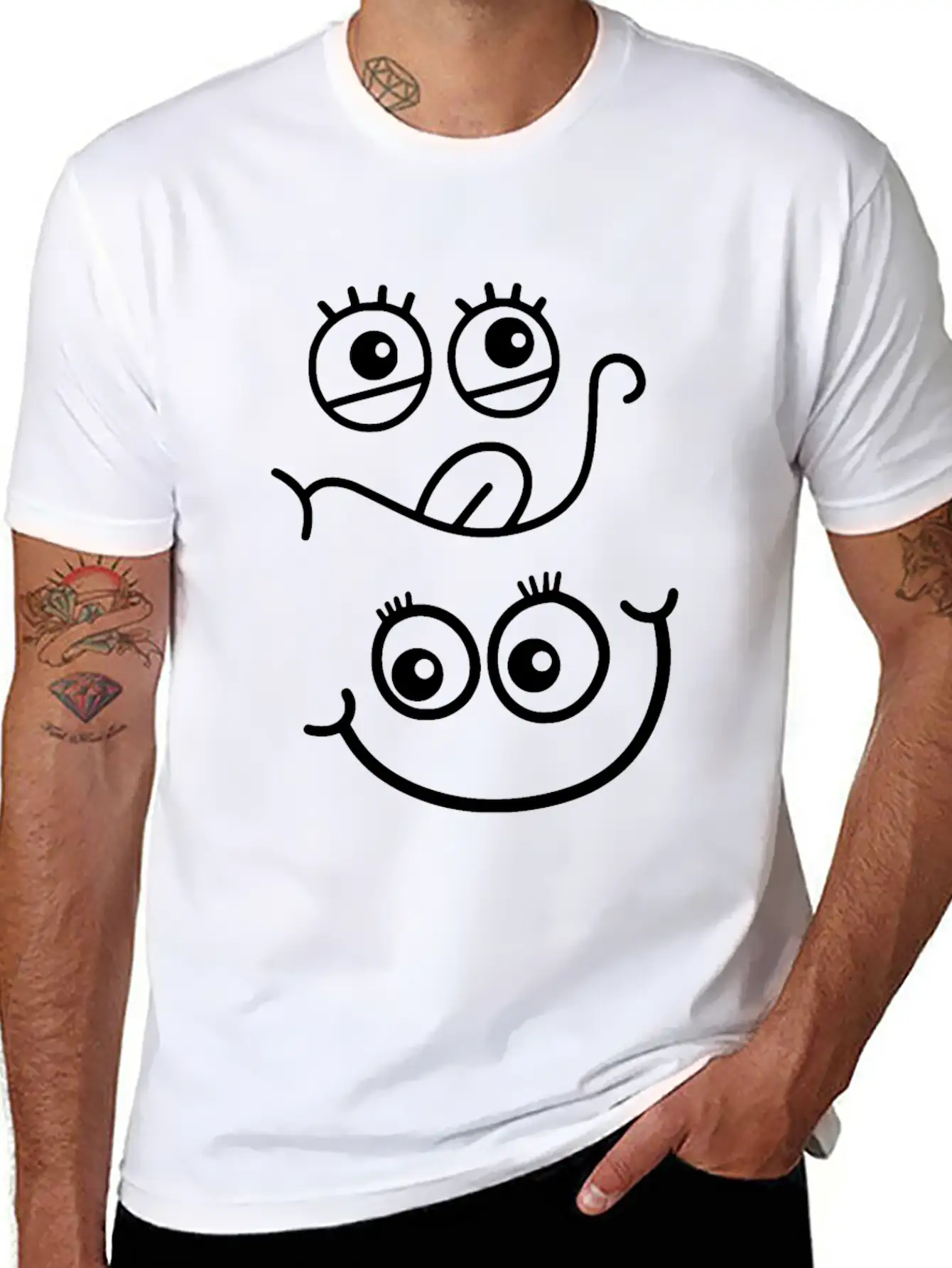 Emoticon Feeling Faces Comic Funny Unisex Casual T-Shirt – Clean Design For Daily Comfort