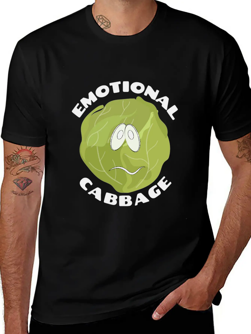 Emotional Baggage | Cabbage Pun Unisex Casual T-Shirt – Clean Design For Daily Comfort