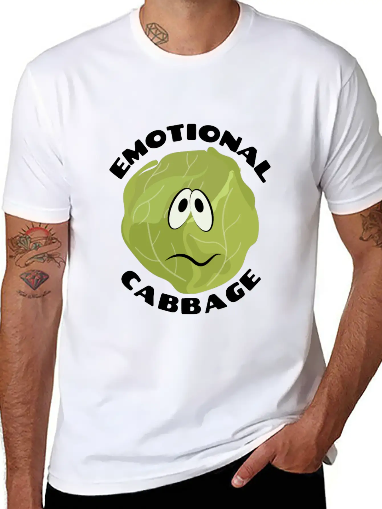Emotional Baggage | Cabbage Pun Unisex Casual T-Shirt – Clean Design For Daily Comfort