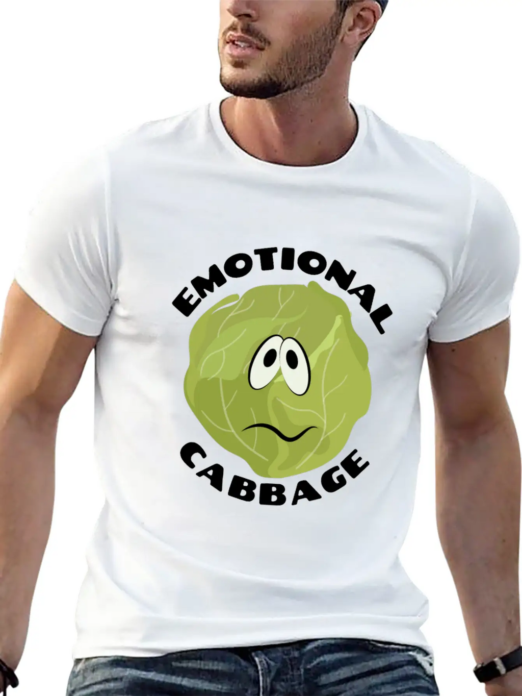 Emotional Baggage | Cabbage Pun Unisex Casual T-Shirt – Clean Design For Daily Comfort