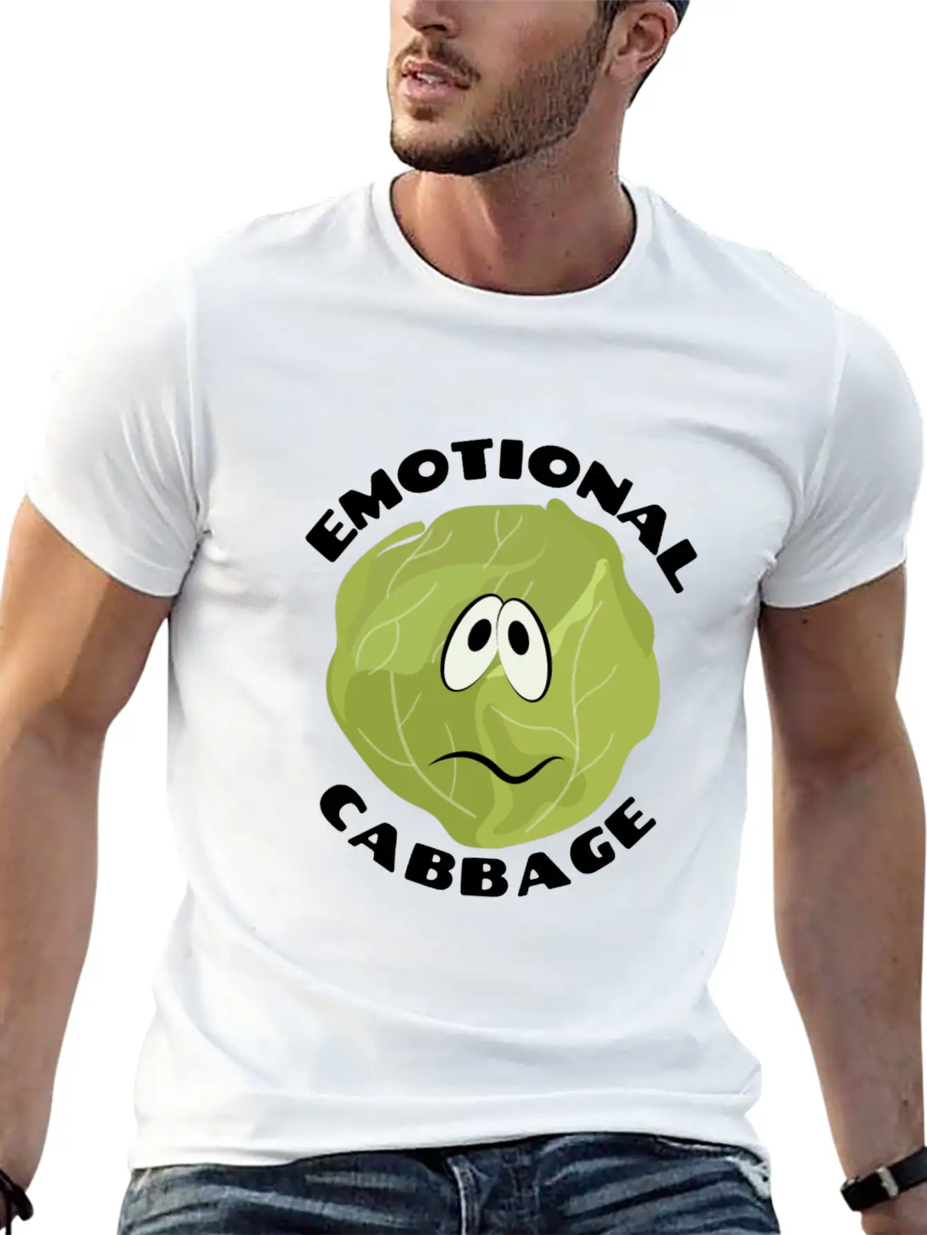 Emotional Baggage | Cabbage Pun Unisex Casual T-Shirt – Clean Design For Daily Comfort