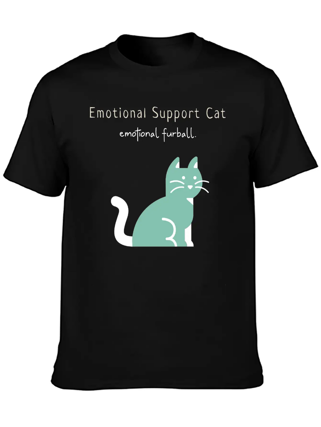 Emotional Furball, Emotional Support Cat On Duty Breathable Soft Cotton T-Shirt – Timeless Casual Look