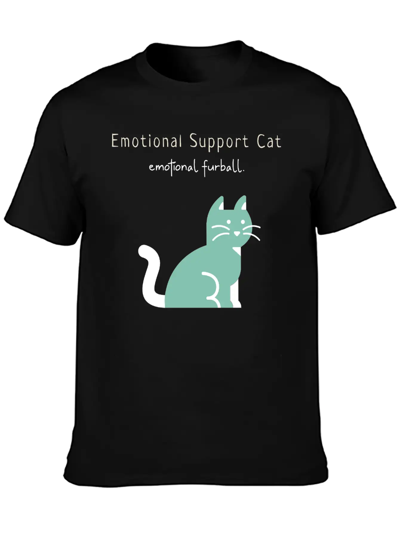Emotional Furball, Emotional Support Cat On Duty Breathable Soft Cotton T-Shirt – Timeless Casual Look