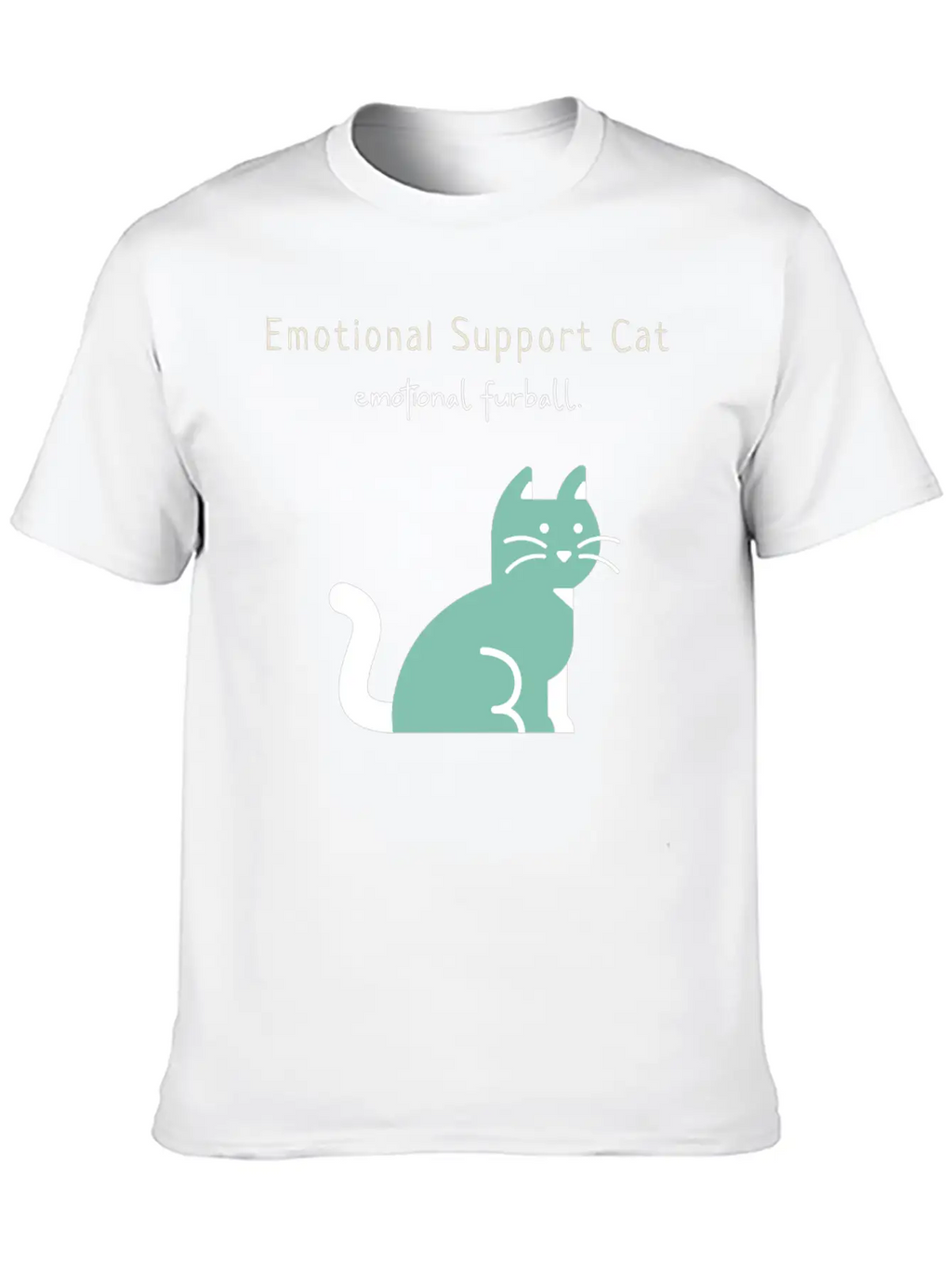 Emotional Furball, Emotional Support Cat On Duty Breathable Soft Cotton T-Shirt – Timeless Casual Look