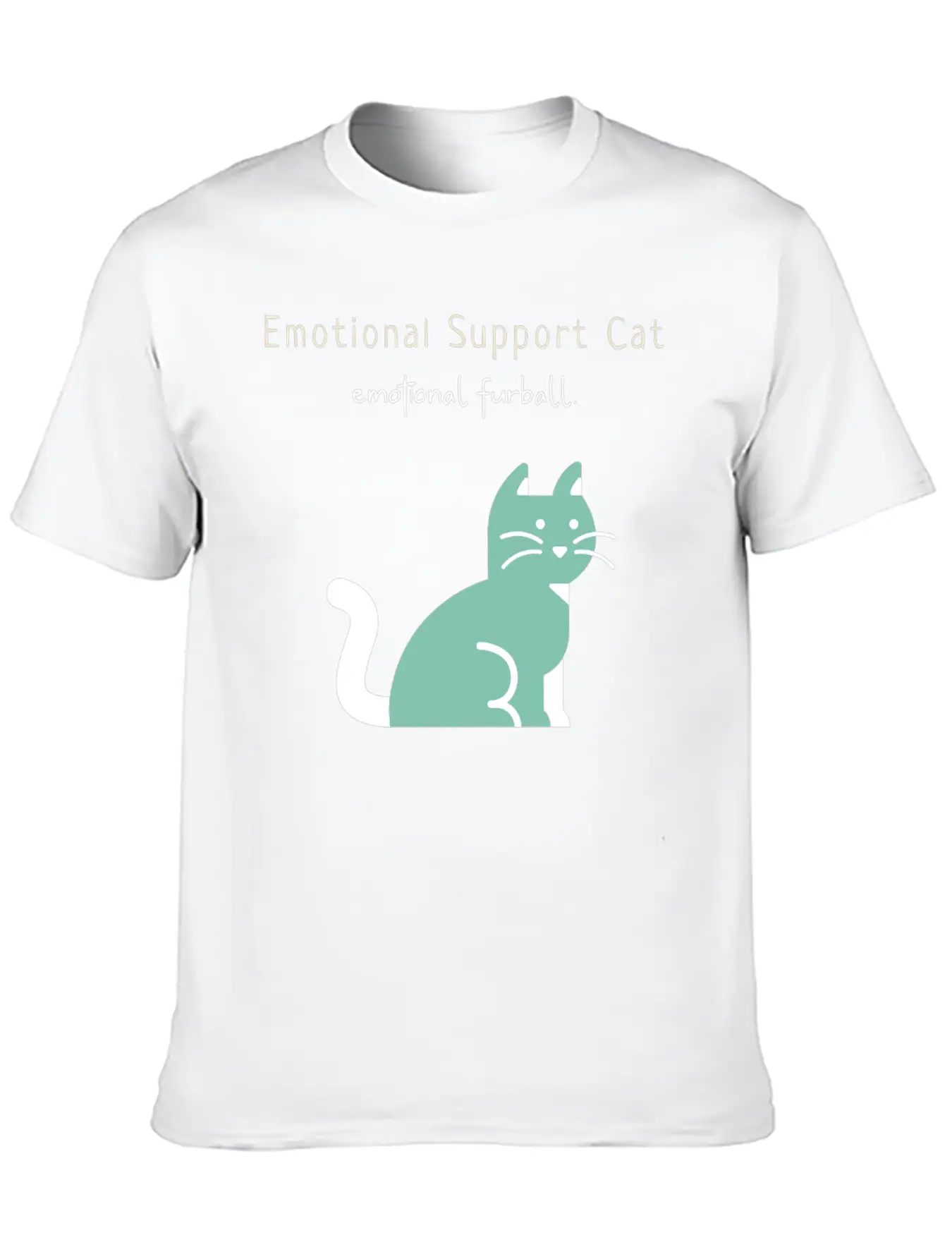Emotional Furball, Emotional Support Cat On Duty Breathable Soft Cotton T-Shirt – Timeless Casual Look