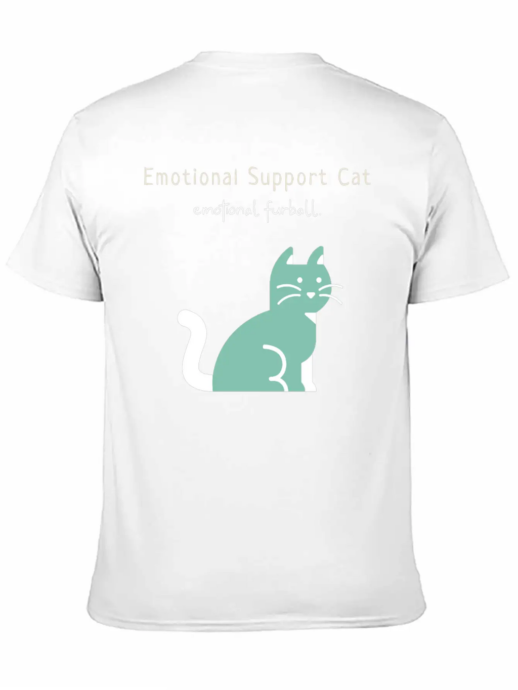 Emotional Furball, Emotional Support Cat On Duty Breathable Soft Cotton T-Shirt – Timeless Casual Look
