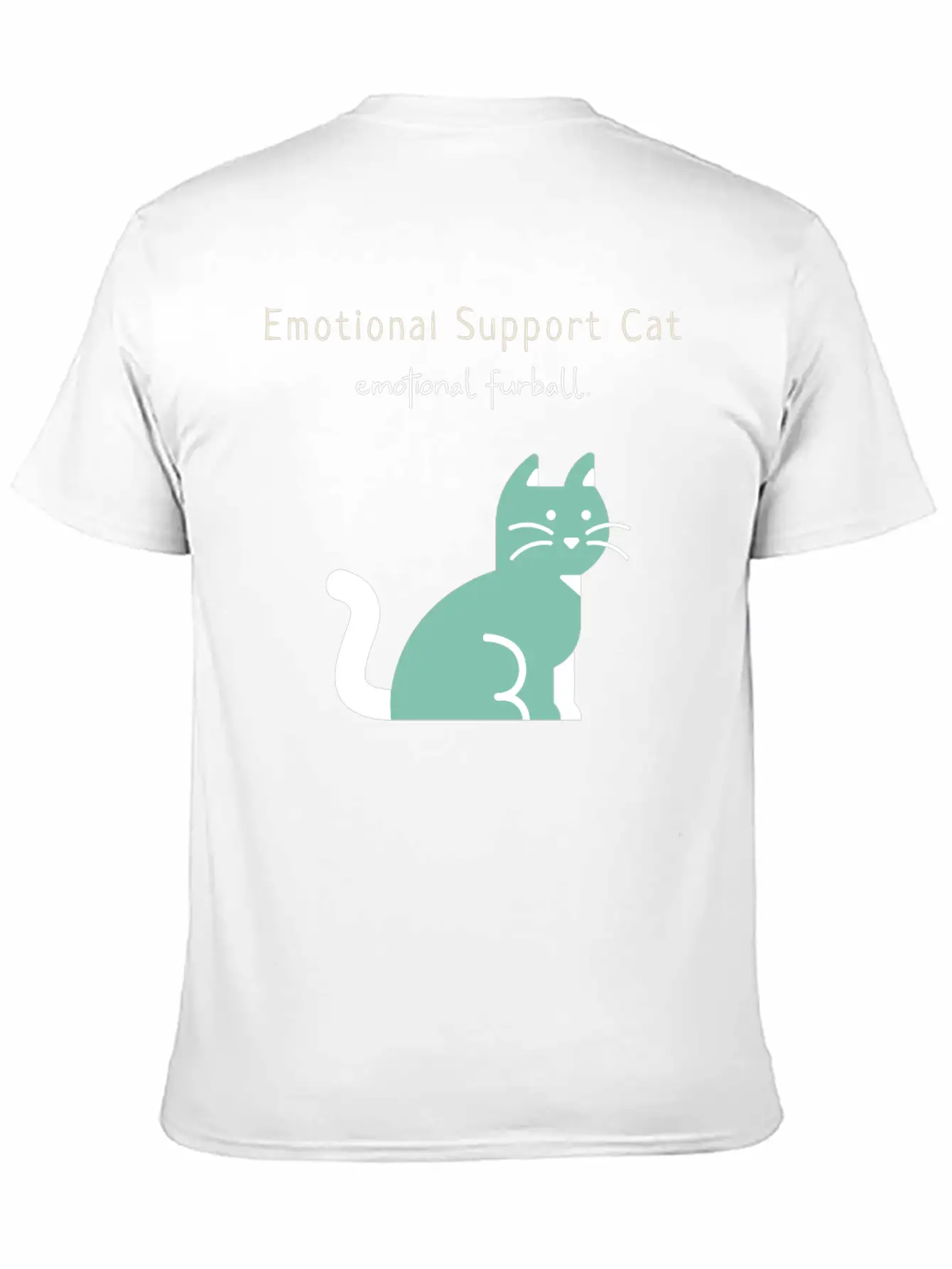 Emotional Furball, Emotional Support Cat On Duty Breathable Soft Cotton T-Shirt – Timeless Casual Look