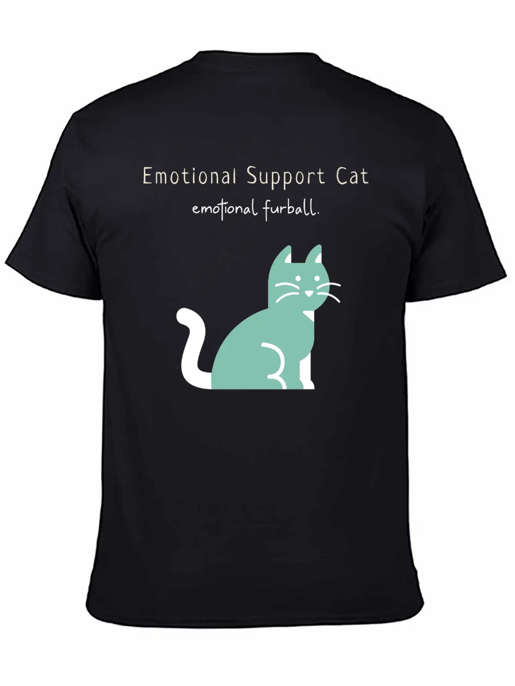Emotional Furball, Emotional Support Cat On Duty Breathable Soft Cotton T-Shirt – Timeless Casual Look