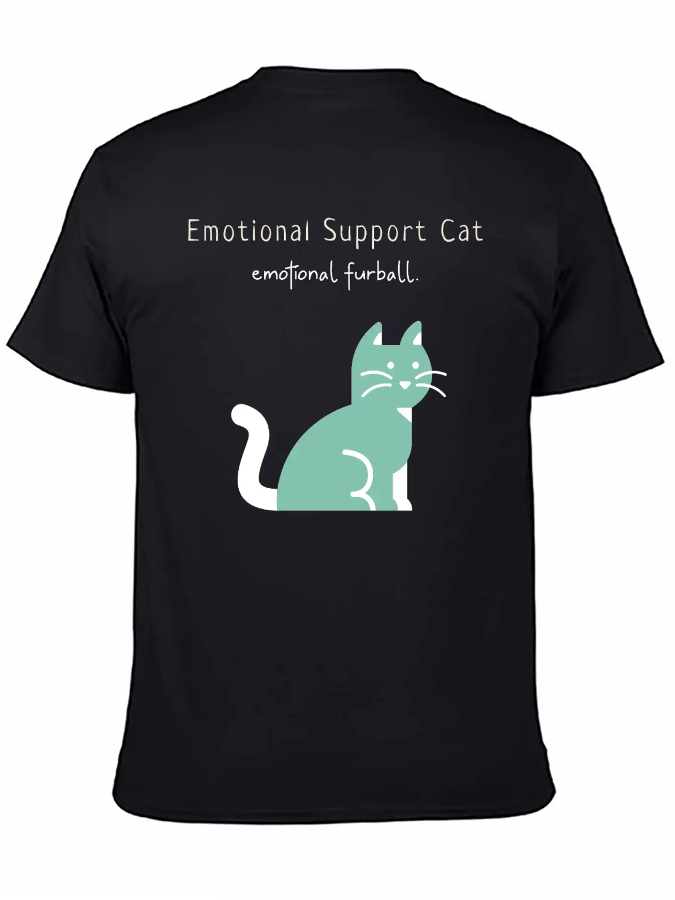Emotional Furball, Emotional Support Cat On Duty Breathable Soft Cotton T-Shirt – Timeless Casual Look
