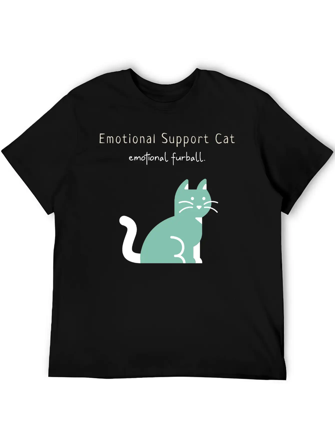 Emotional Furball, Emotional Support Cat On Duty Breathable Soft Cotton T-Shirt – Timeless Casual Look