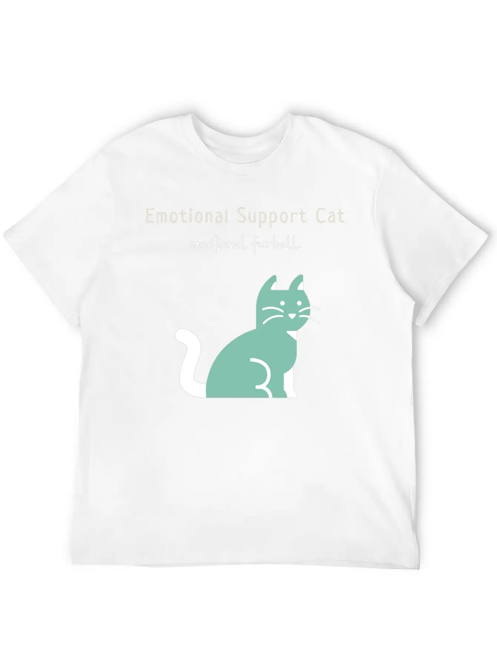 Emotional Furball, Emotional Support Cat On Duty Breathable Soft Cotton T-Shirt – Timeless Casual Look