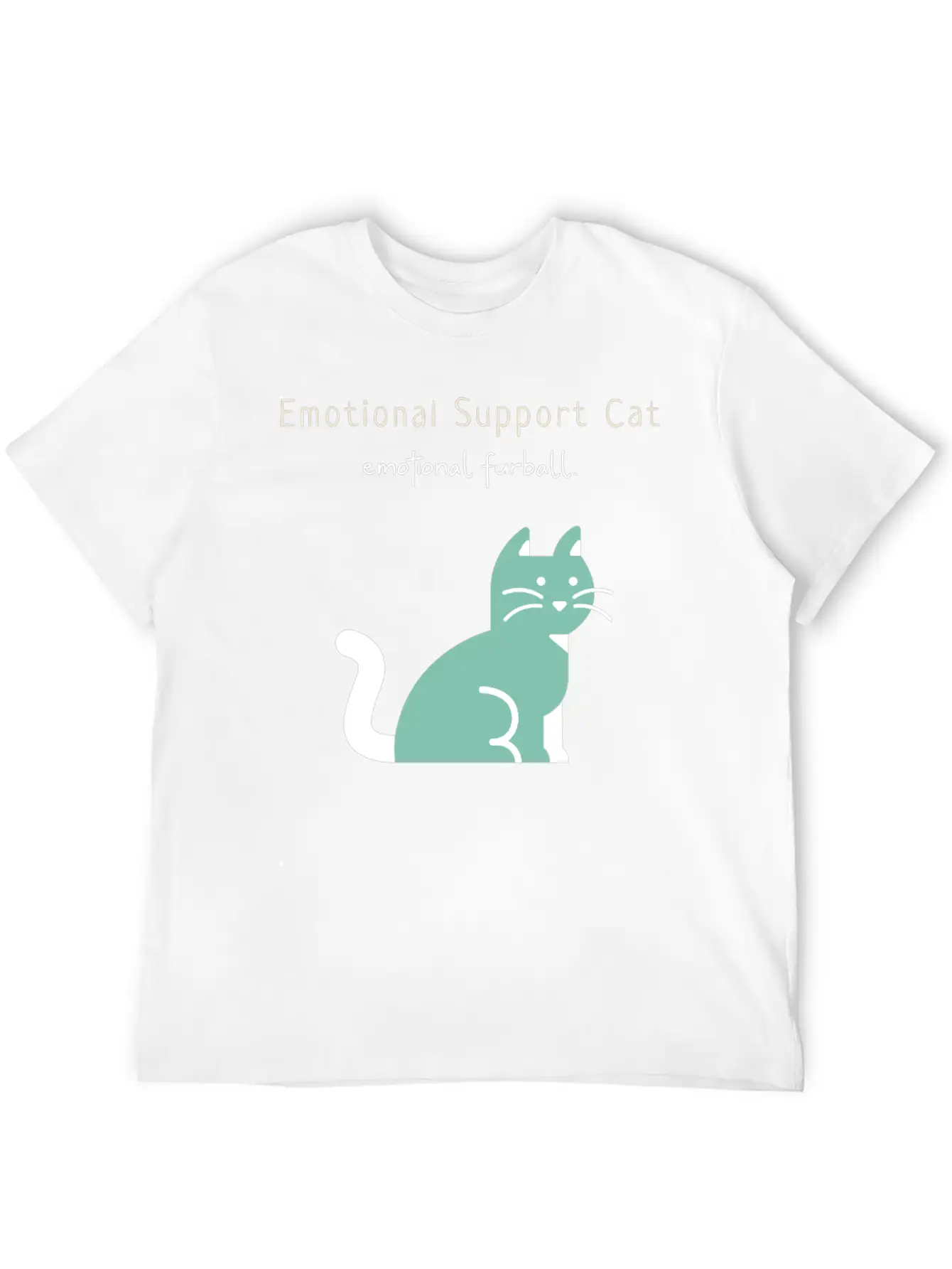 Emotional Furball, Emotional Support Cat On Duty Breathable Soft Cotton T-Shirt – Timeless Casual Look