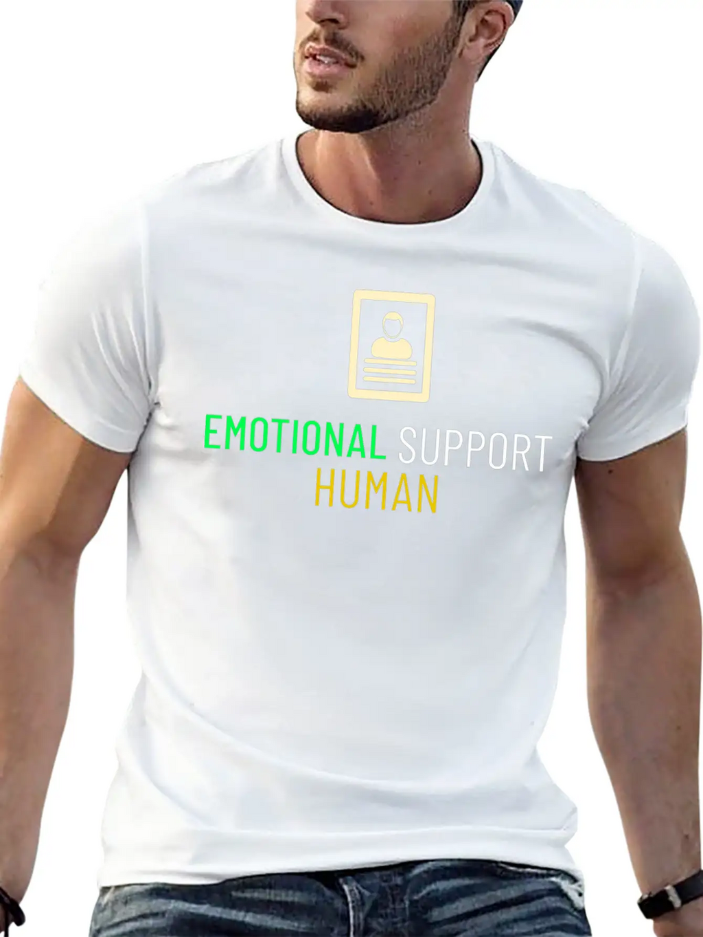 EMOTIONAL SUPPORT HUMAN Unisex Casual T-Shirt – Clean Design For Daily Comfort