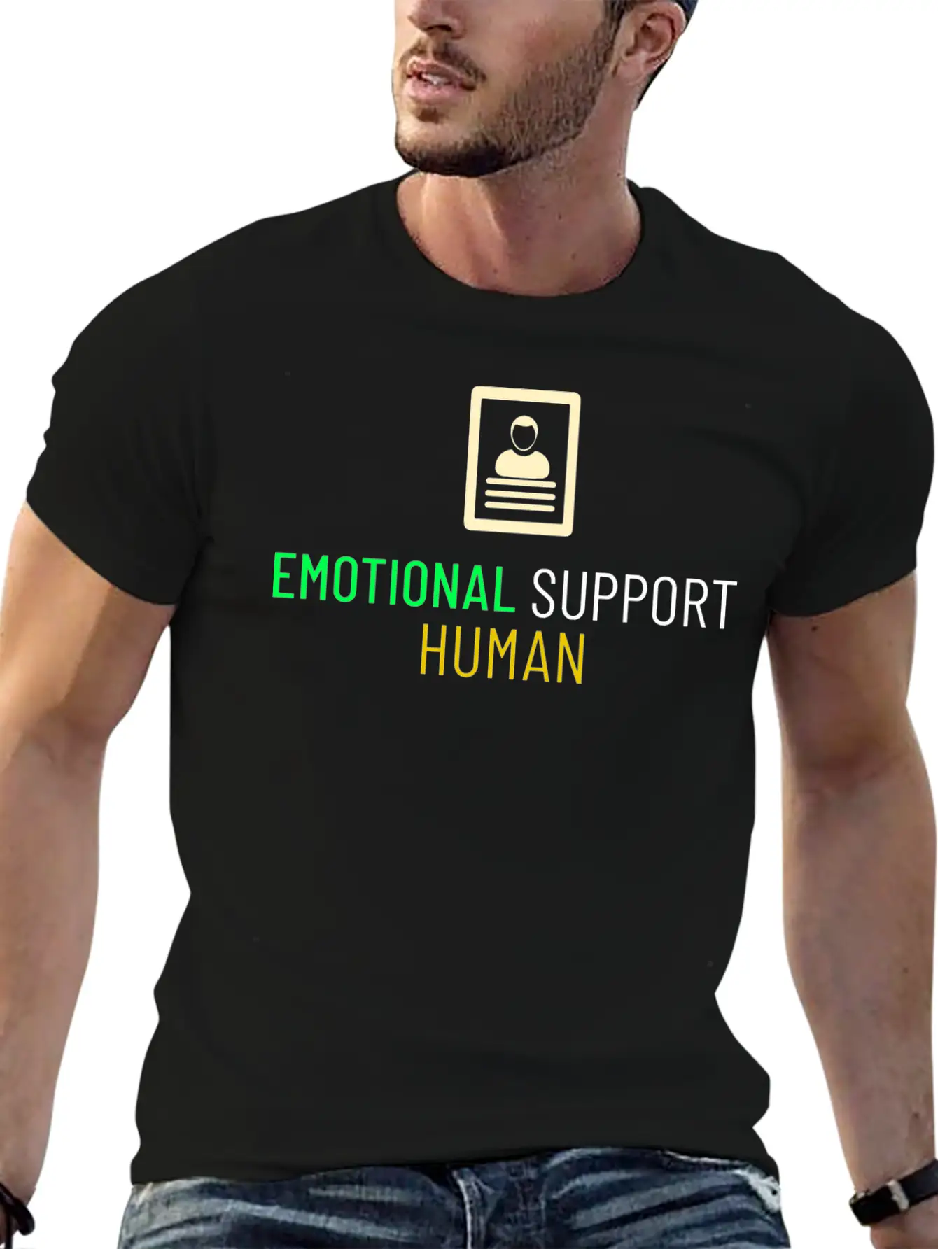 EMOTIONAL SUPPORT HUMAN Unisex Casual T-Shirt – Clean Design For Daily Comfort
