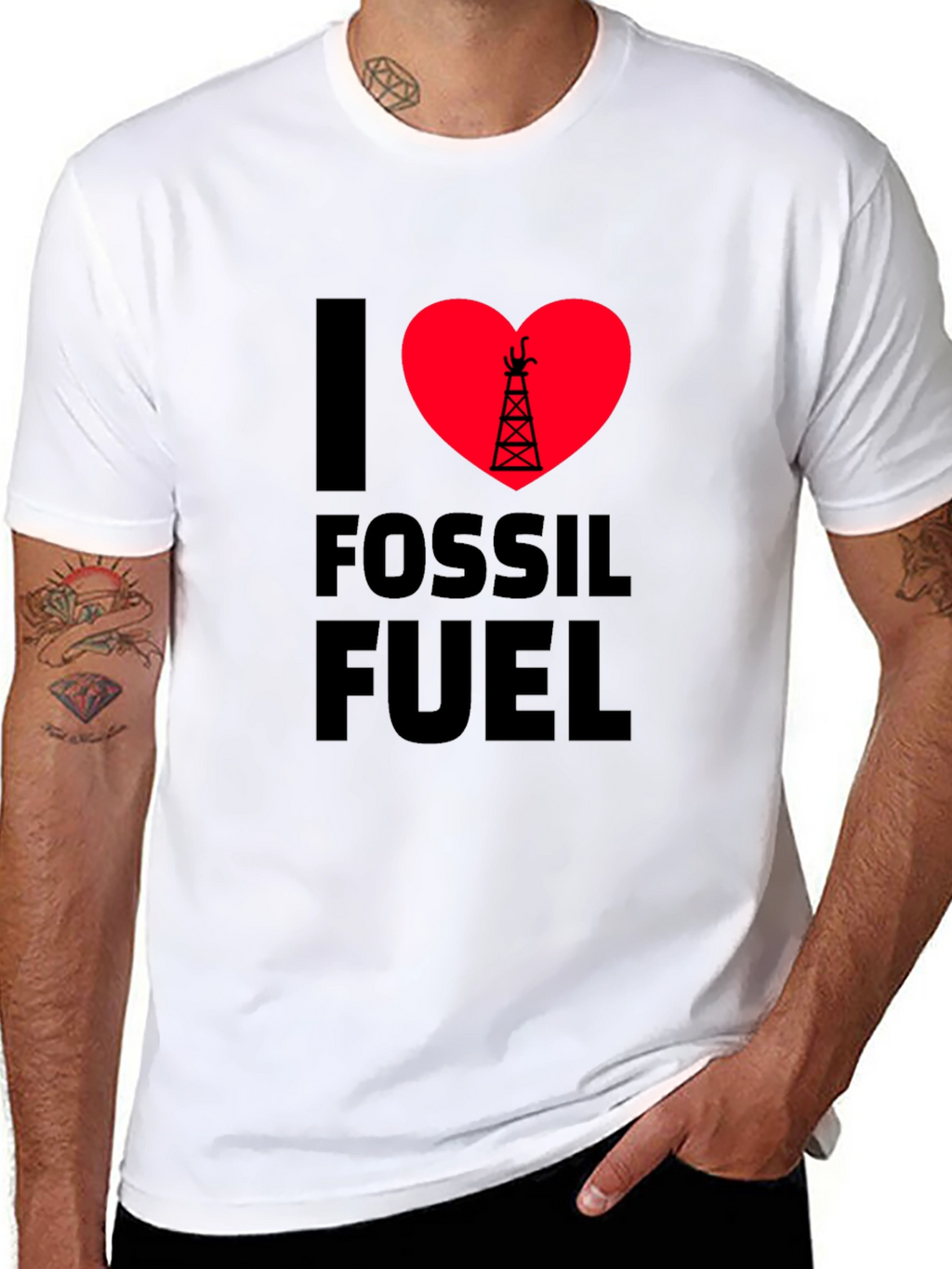 I Love Fossil Fuel Black T-Shirt