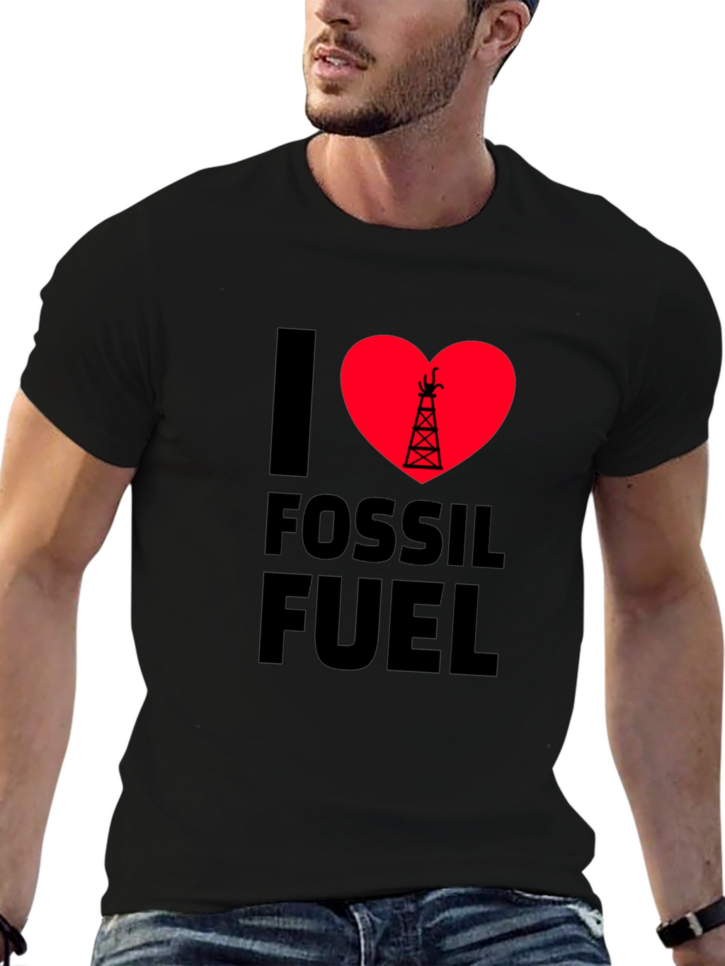 I Love Fossil Fuel Black T-Shirt